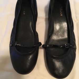 COLE HAAN BLACK SOFT LEATHER BALLET FLAT